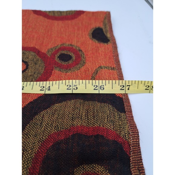 Pashmina Boho Circles Fringe Orange Black Reversible Scarf Shawl Headwrap Stole - Picture 6 of 10